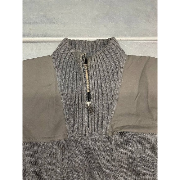 Duluth Brigadier Mock Neck Sweater Mens Medium Fisherman Chunky Wool Blend - Picture 3 of 10